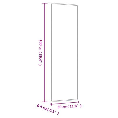 vidaXL téglalap alakú üveg falitükör 30 x 100 cm