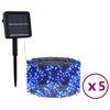 vidaXL 5 db 5x200 LED-es k&eacute;k bel-/k&uuml;lt&eacute;ri napelemes f&eacute;nyf&uuml;z&eacute;r