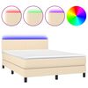 vidaXL kr&eacute;msz&iacute;nű sz&ouml;vet rug&oacute;s &eacute;s LED-es &aacute;gy matraccal 140x200 cm