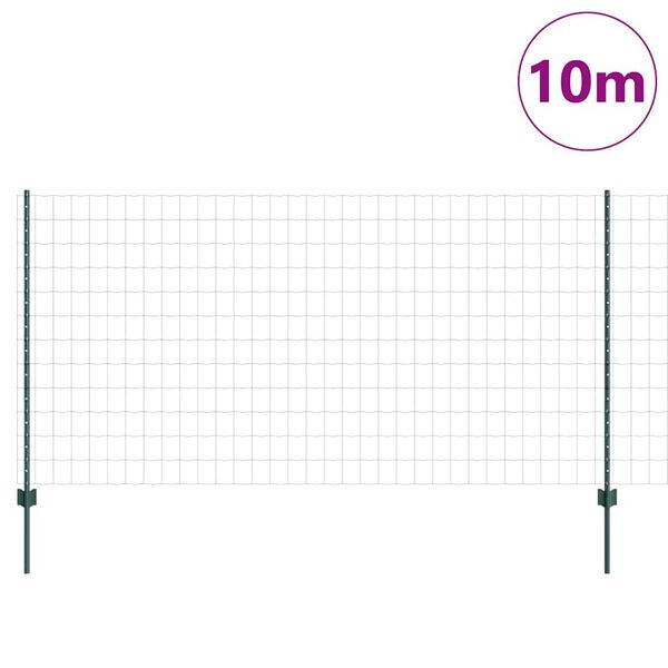 vidaXL Ker&iacute;t&eacute;s oszlopokkal Z&ouml;ld 1,2 x 10 m Ac&eacute;l &eacute;s PVC