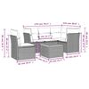 vidaXL 6 részes szürke polyrattan kerti ülőgarnitúra párnával