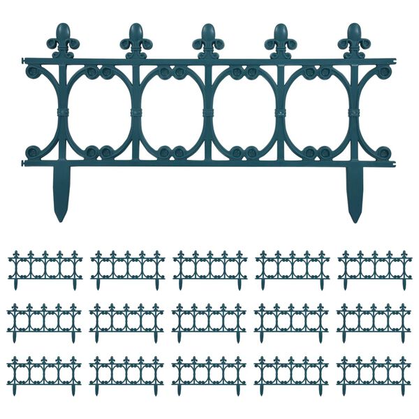 vidaXL 16 db z&ouml;ld polipropil&eacute;n gyepszeg&eacute;ly 10 m