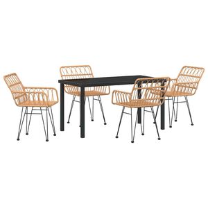 vidaXL Kert &eacute;tkező szett 5 pcs Barna Porsz&oacute;rt ac&eacute;l
