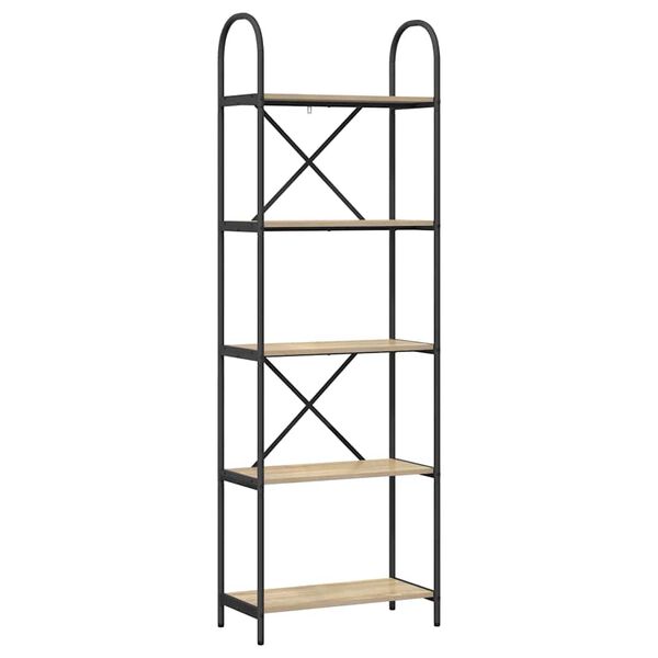 vidaXL K&ouml;nyvespolc Sonoma t&ouml;lgy 60 x 30 x 183 cm Faanyag