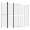 vidaXL feh&eacute;r 5 paneles parav&aacute;n 250x200 cm sz&ouml;vet