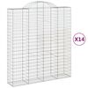 vidaXL 14 db &iacute;ves horganyzott vas gabion kos&aacute;r 200x50x220/240 cm