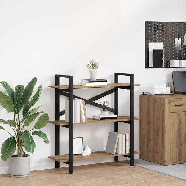 vidaXL K&ouml;nyvespolc Artisan t&ouml;lgy 100 x 33,5 x 102 cm Faanyag