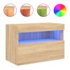 vidaXL sonoma t&ouml;lgy sz&iacute;nű fali TV-szekr&eacute;ny LED-ekkel 60x30x40 cm