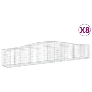 vidaXL 8 db &iacute;ves horganyzott vas gabion kos&aacute;r 400x50x60/80 cm