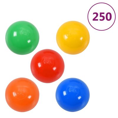 vidaXL többszínű gyerekjátszósátor 250 labdával 338 x 123 x 111 cm