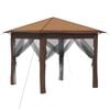 vidaXL Kerti Pavilon 4 Oldalfallal 2,6 x 2,6 m Beige &eacute;s barna