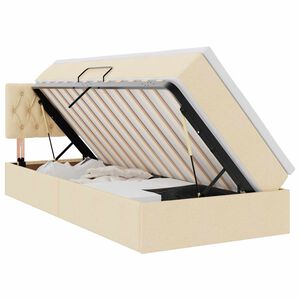 vidaXL &Aacute;gy t&aacute;rol&oacute;val &eacute;s matraccal fejt&aacute;ml&aacute;val Kr&eacute;m 90 x 190 cm B&aacute;rsony
