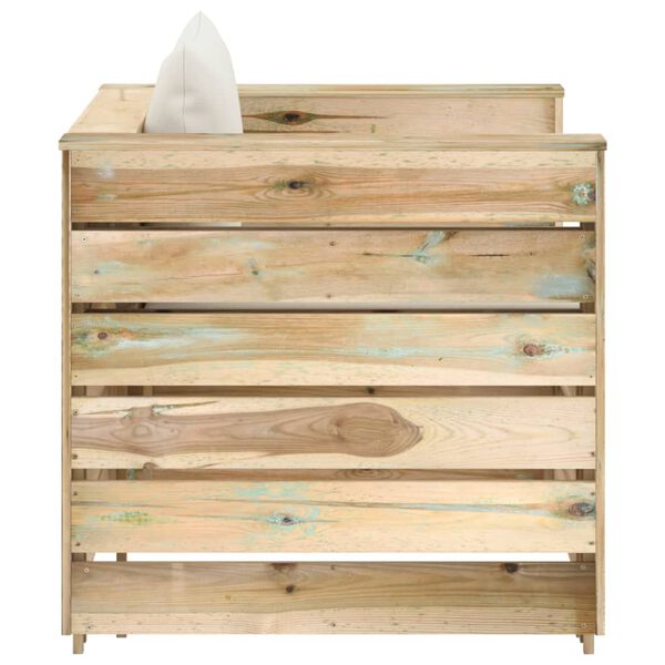 vidaXL 2 részes zöld impregnált fa kerti társalgó párnákkal