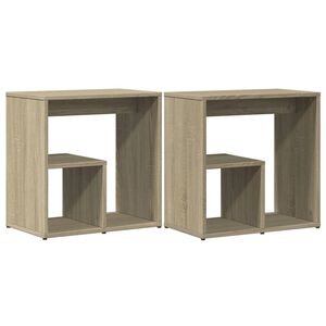 vidaXL 2 db sonoma t&ouml;lgy sz&iacute;nű szerelt fa kisasztal 50 x 30 x 50 cm