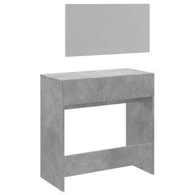 vidaXL betonszürke fésülködőasztal tükörrel 80x39x80 cm