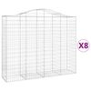 vidaXL 8 db &iacute;ves horganyzott vas gabion kos&aacute;r 200x50x160/180 cm