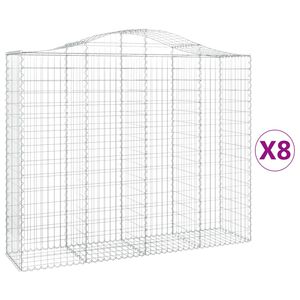 vidaXL 8 db &iacute;ves horganyzott vas gabion kos&aacute;r 200x50x160/180 cm