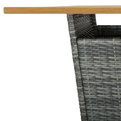vidaXL szürke polyrattan és tömör akácfa bárasztal 80 x 80 x 110 cm
