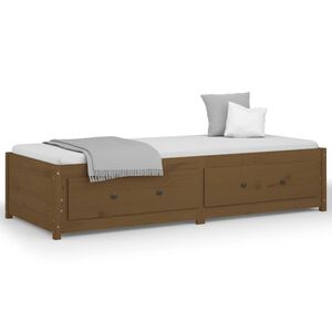 vidaXL m&eacute;zbarna t&ouml;m&ouml;r fenyőfa kanap&eacute;&aacute;gy 80 x 200 cm