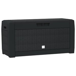 vidaXL antracitsz&uuml;rke polipropil&eacute;n kerti t&aacute;rol&oacute;l&aacute;da 119 x 48 x 60 cm