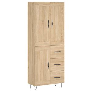 vidaXL sonoma t&ouml;lgy szerelt fa magasszekr&eacute;ny 69,5 x 34 x 180 cm