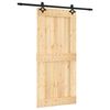 vidaXL Cs&uacute;sz&oacute; ajt&oacute; Term&eacute;szetes &eacute;s Fekete 95 x 210 cm Szil&aacute;rd Fenyőfa
