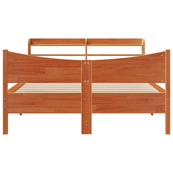 vidaXL viaszbarna t&ouml;m&ouml;r fenyőfa &aacute;gykeret fejt&aacute;ml&aacute;val 150x200 cm