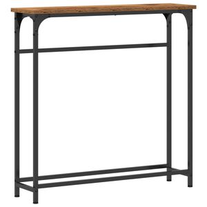 vidaXL Konzolasztal polcokkal &Ouml;reg fa 75 x 19,5 x 75 cm Faanyag