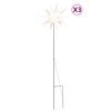 vidaXL 3 db &ouml;sszecsukhat&oacute; t&uuml;sk&eacute;s feh&eacute;r kar&aacute;csonyi l&aacute;mpa LED-del 35 cm