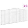 vidaXL 9 db &iacute;ves horganyzott vas gabion kos&aacute;r 400x30x160/180 cm