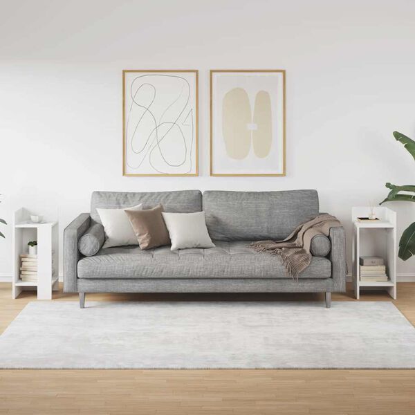 vidaXL 2 db fehér kisasztal polccal 25,5 x 27 x 60 cm