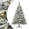vidaXL Műfenyő vil&aacute;g&iacute;t&aacute;ssal &eacute;s g&ouml;mbk&eacute;szlettel Z&ouml;ld 210 cm PVC &eacute;s PE