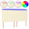 vidaXL kr&eacute;msz&iacute;nű műbőr LED-es fejt&aacute;mla 180x5x118/128 cm