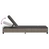 vidaXL szürke polyrattan napozóágy párnákkal 55x200x25,5 cm