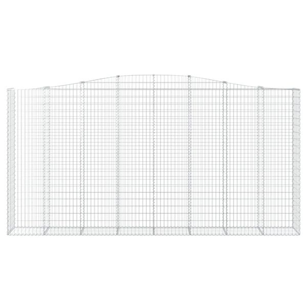 vidaXL 4 db íves horganyzott vas gabion kosár 400x50x200/220 cm