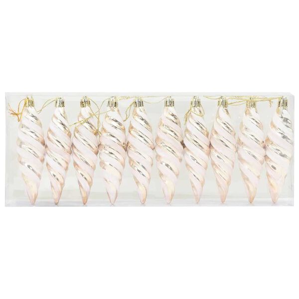 vidaXL Karácsonyi Spirális Alakú Gömb 40 pcs pezsgőszín