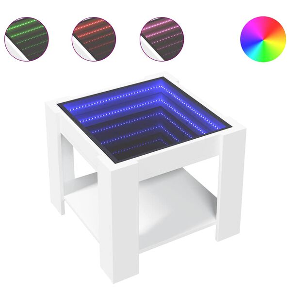 vidaXL fehér szerelt fa dohányzóasztal 53 x 53 x 45 cm