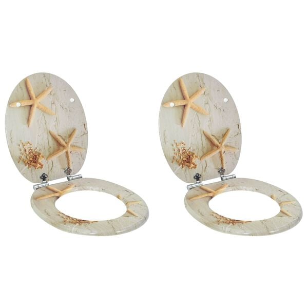 vidaXL WC &uuml;lőke 2 pcs S&aacute;rga &eacute;s Feh&eacute;r 44 x 38 cm MDF lap