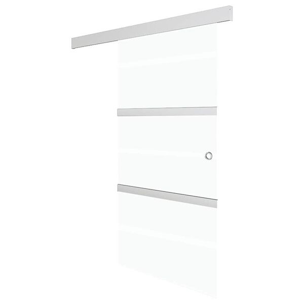vidaXL ezüstszínű ESG üveg és alumínium tolóajtó 76 x 212 cm