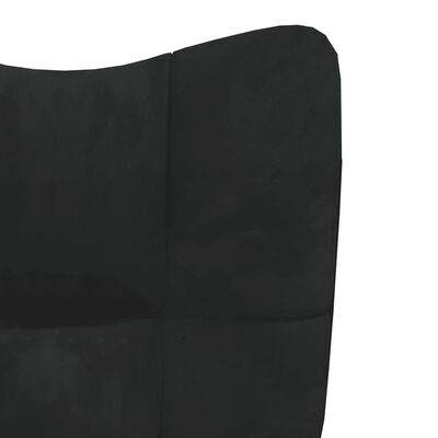 vidaXL fekete bársony pihenőfotel lábtartóval