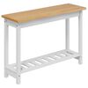 VidaXL Konzolasztal EKAI Feh&eacute;r 112 x 35 x 76 cm T&ouml;m&ouml;r Fenyőfa