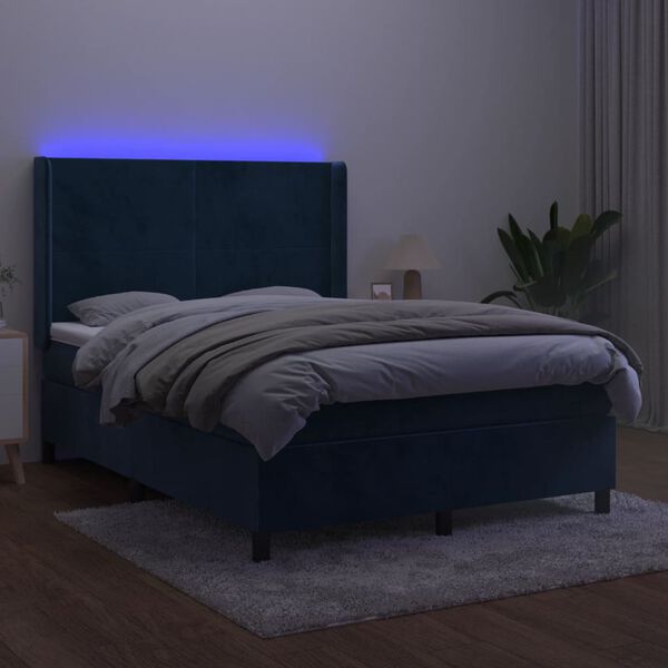 vidaXL s&ouml;t&eacute;tk&eacute;k b&aacute;rsony rug&oacute;s &eacute;s LED-es &aacute;gy matraccal 140x190 cm