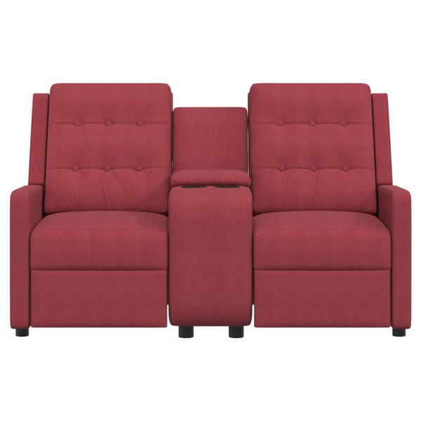 vidaXL 2 személyes bordó dönthető masszázsfotel pohártartóval