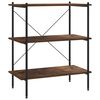vidaXL fekete &eacute;s s&ouml;t&eacute;t fasz&iacute;nű 3 szintes polcrendszer 80x40x92 cm