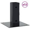 vidaXL 12 db antracit porsz&oacute;rt ac&eacute;l oszlopalapok n&eacute;gyzet alak&uacute; 51x51mm
