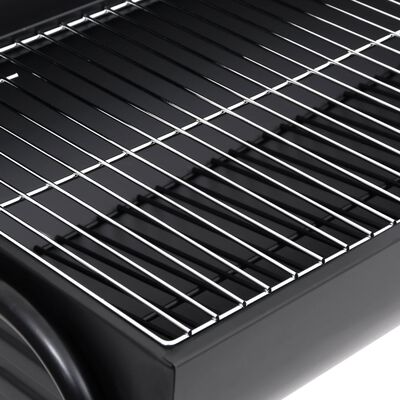 vidaXL fekete acél henger alakú grillsütő 2 sütőráccsal 80x95x90 cm