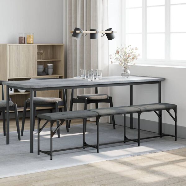 vidaXL s&ouml;t&eacute;tsz&uuml;rke ac&eacute;l &eacute;s sz&ouml;vet &eacute;tkezőpad 186 x 32 x 45 cm