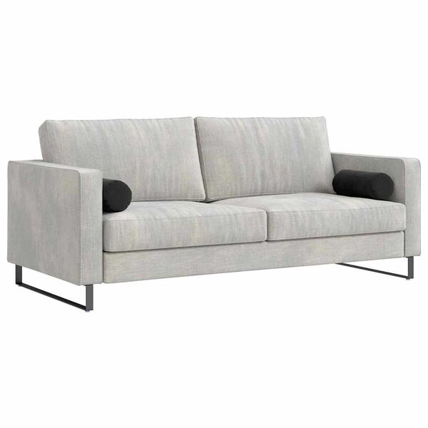 vidaXL Hengerpárnák 2 pcs Fekete Ø 15 x 40 cm Bársonyos szövet