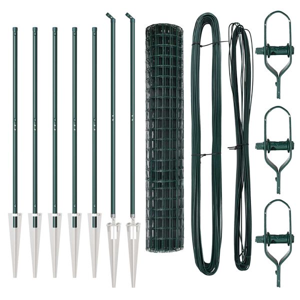 vidaXL Ker&iacute;t&eacute;s oszlopokkal Z&ouml;ld 1,6 x 10 m Ac&eacute;l &eacute;s PVC