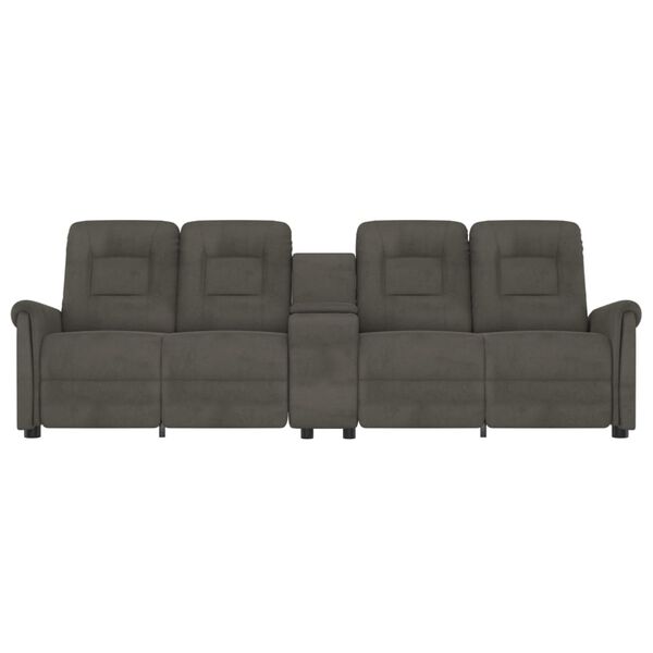 vidaXL 4 személyes sötétszürke dönthető masszázsfotel pohártartóval